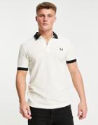 Fred Perry Spacedye Tipped Polo In Ecru-white