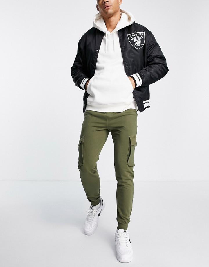 Only & Sons Cargo Sweatpants In Khaki-green