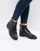 New Look Leather Lace Up High Brogue - Black