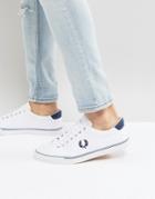 Fred Perry Underspin Canvas Sneakers In White - White