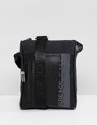 Versace Jeans Flight Bag In Black With Large Logo - Black