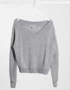 Unique21 Sporty Stripe Knitted Sweater In Gray