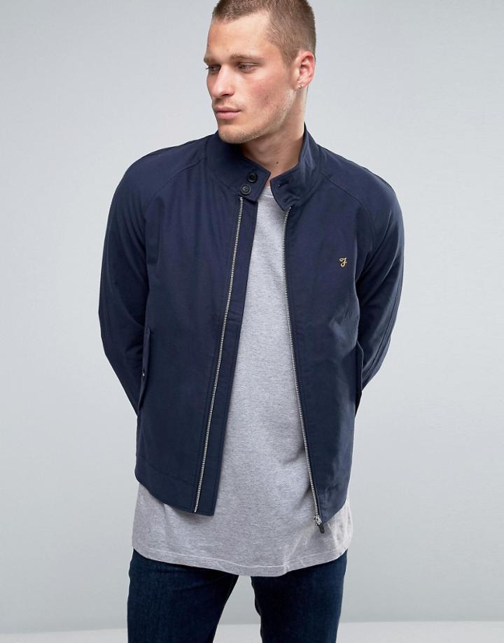 Farah Harrington Jacket In Navy Cotton - Navy