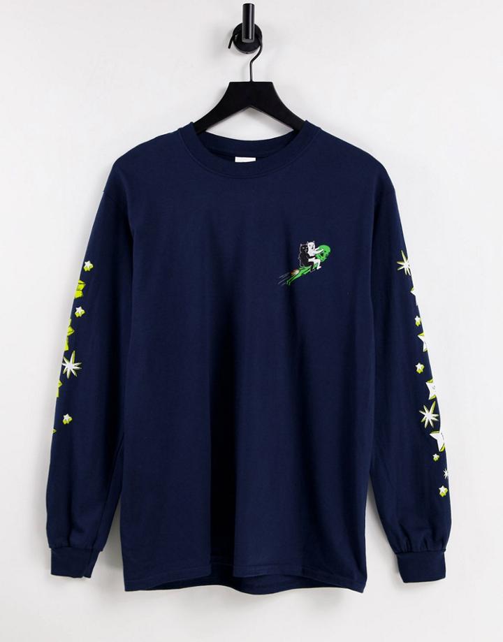 Ripndip Star Gazer Long Sleeve Top In Navy