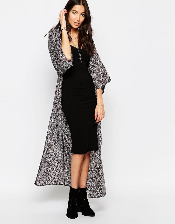 Daisy Street Maxi Kimono - Multi