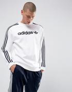 Adidas Originals Adicolor Linear Crew Neck Sweat In White Bk7466 - White