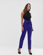 Lipsy Peg Pants With Belt - Purple
