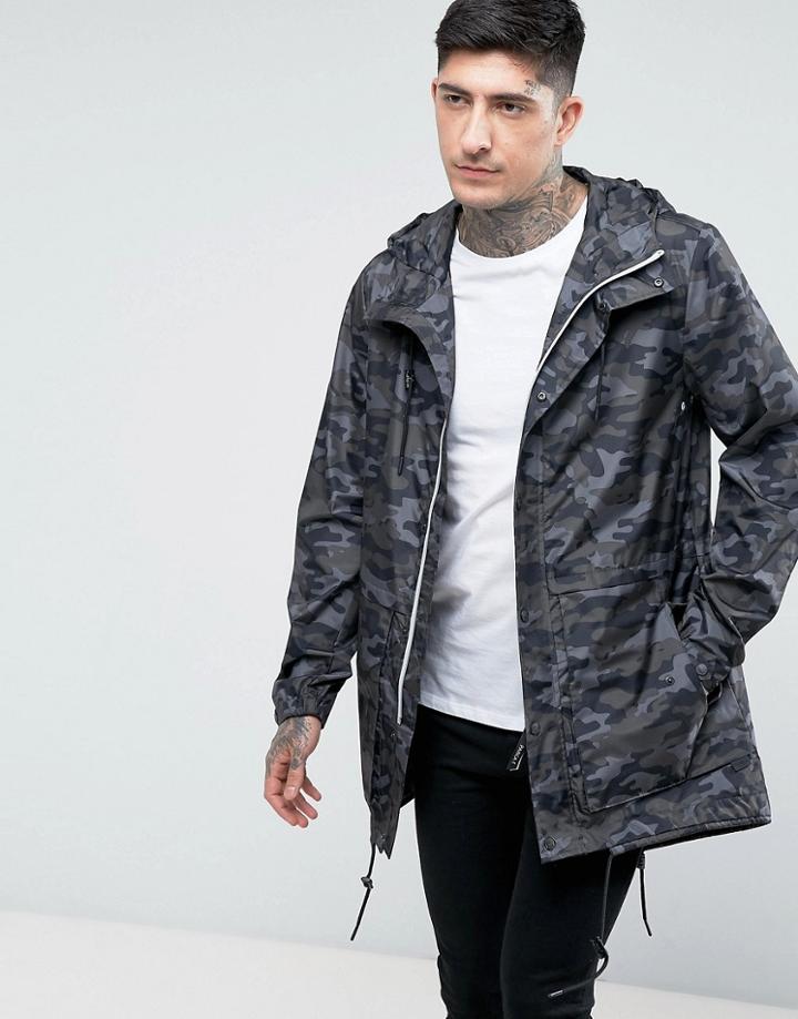 Parka London Lightweight Camo Print Parka - Green