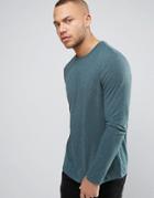 Asos Longsleeve T-shirt In Standard Fit In Green - Green