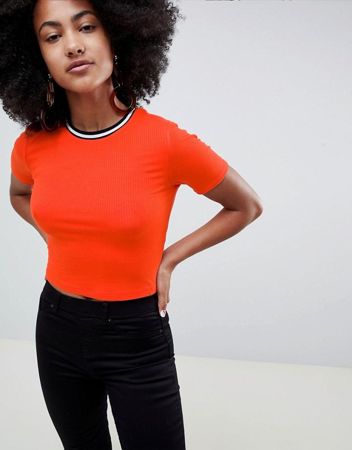 New Look Tipping T Shirt - Orange