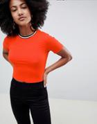New Look Tipping T Shirt - Orange