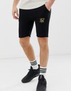 Siksilk Shorts In Black With Logo - Black