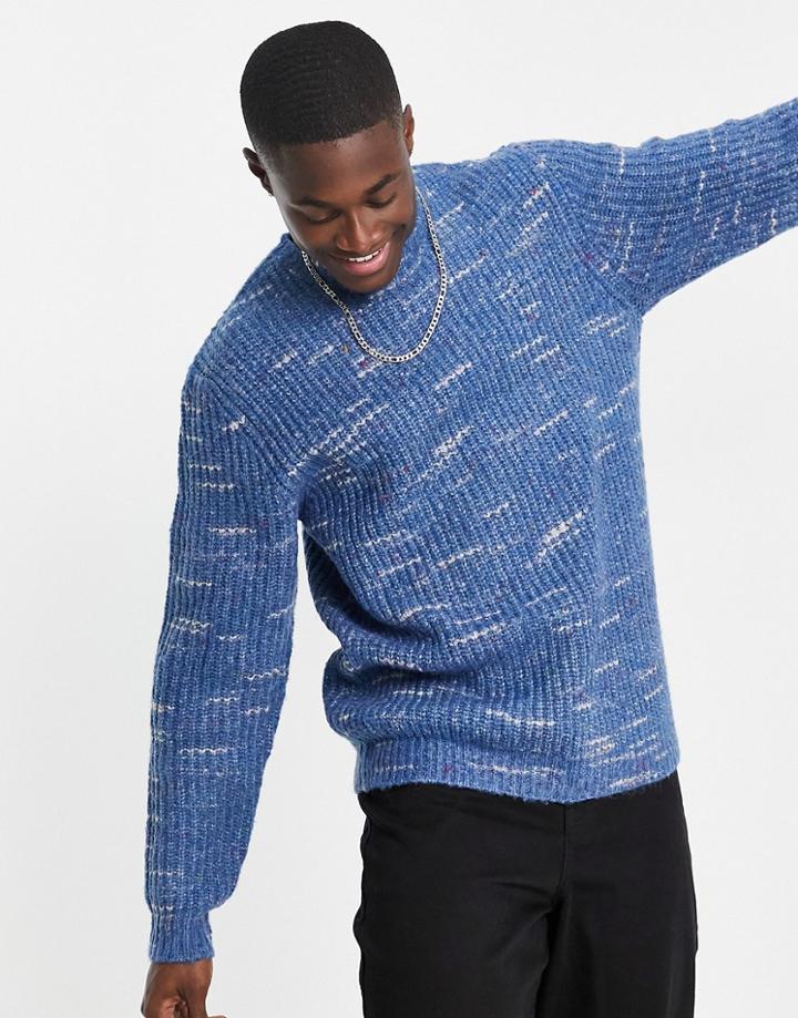 Asos Design Heavyweight Chunky Knit Sweater In Denim Blue