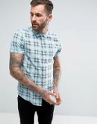 Asos Regular Fit Check Shirt In Green - Green