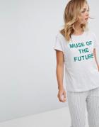 Pull & Bear 'muse' T-shirt - Gray