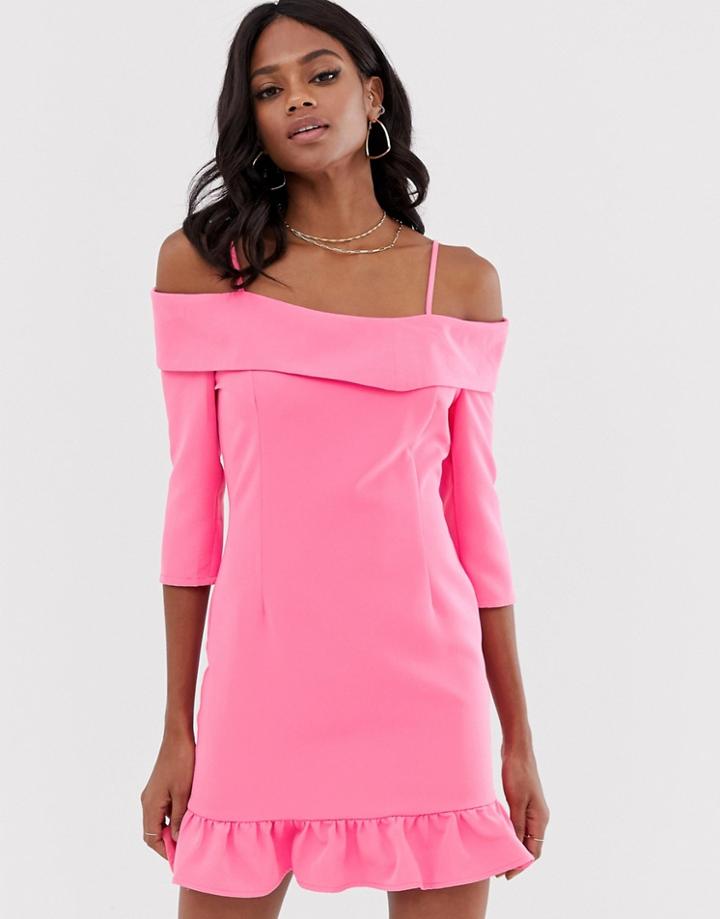 Unique21 Frill Hem Dress-pink