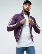 Fred Perry Sports Authentic Taped Track Jacket In Purple - Purple