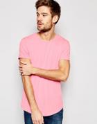 Esprit Melange Longline T-shirt - Pink