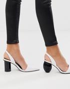 Bershka Interest Heel Mid Shoe - White
