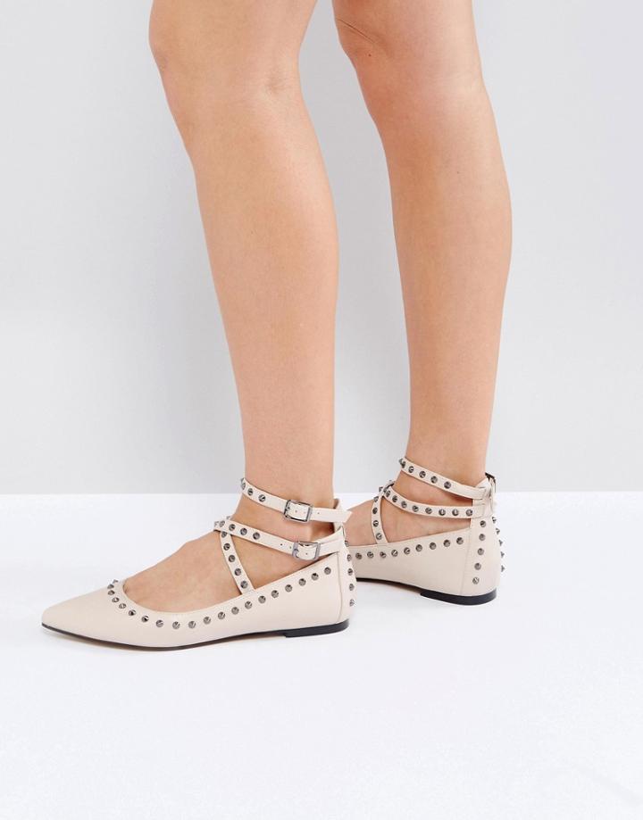 Asos Livewire Studded Ballets - Beige
