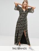Influence Tall Maxi Dress With Split Front - Multi