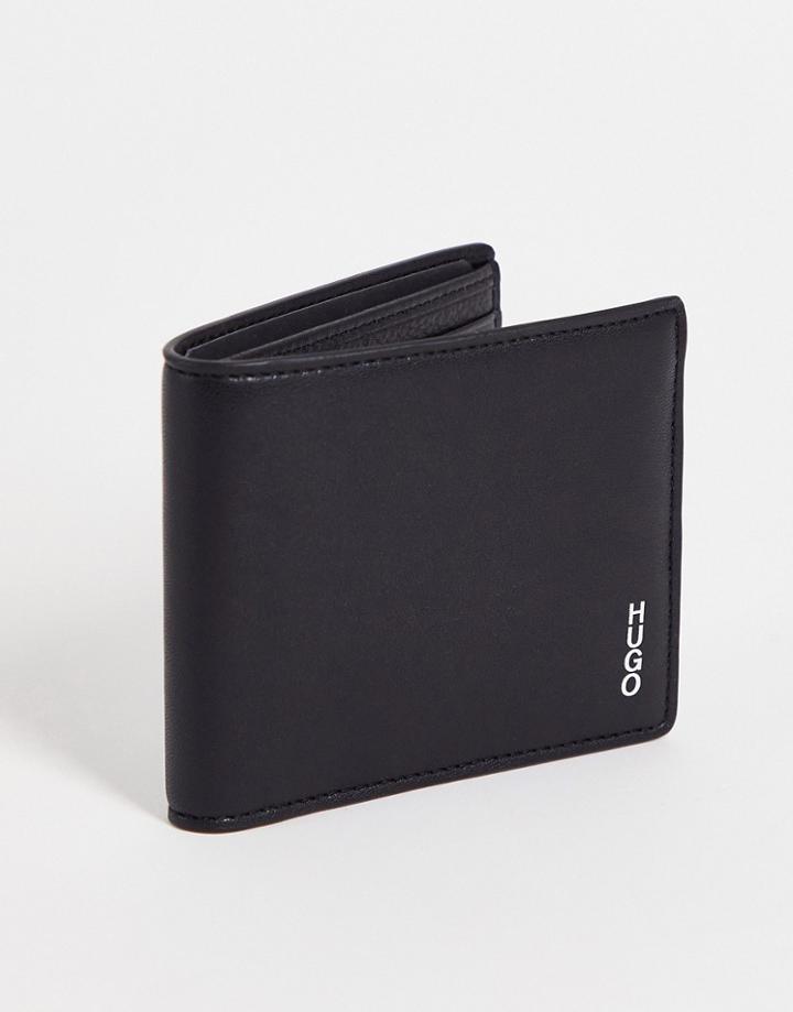 Hugo Subway Billfold Wallet With Contrast Logo In Black