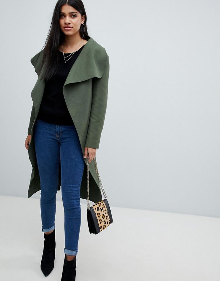 Ax Paris Belted Oversized Coat - Gray