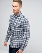 Burton Menswear Slim Check Shirt - Gray