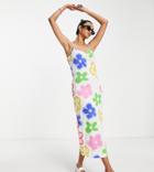 Vila Exclusive Maxi Cami Dress In Bold Floral Print-multi