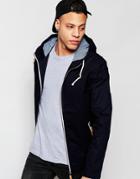 Brave Soul Hooded Jacket With Toggles - Navy