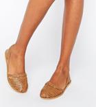 Asos Jordan Wide Fit Leather Summer Shoes - Tan