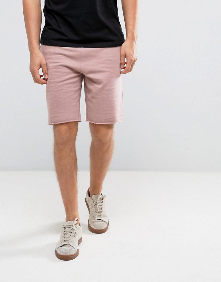 New Look Jersey Shorts In Dark Pink - Pink