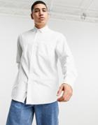 Pull & Bear Relaxed Fit Oxford Shirt In White