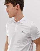 Asos Design Polo In Jersey And Logo In White - White