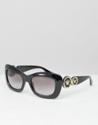 Versace Cat Eye Sunglasses With Madusa Head Side Detail - Black