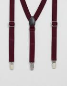Twisted Tailor Suspenders In Burgundy - Red
