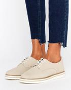 New Look Leather Lace Up Shoe - Gray