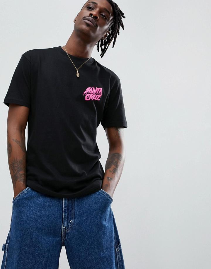 Santa Cruz Slasher Dot Back Print T-shirt In Black - Black