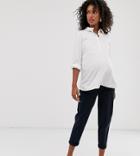 Asos Design Maternity Chino Pants With Under Band-navy