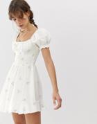 Cleobella Belinda Embroidered Mini Dress-white