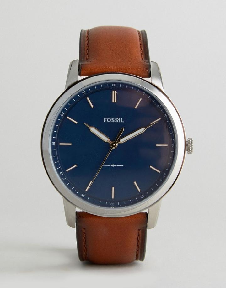 Fossil Fs5304 Leather Watch In Tan 44mm - Tan