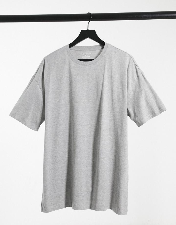 New Look Oversized T-shirt In Gray-grey