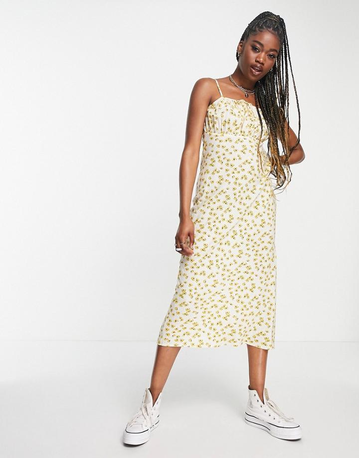 Influence Spaghetti Strap Maxi Dress In Yellow Multi Floral