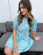 Influence Tiered Shift Dress In Blue Floral-blues