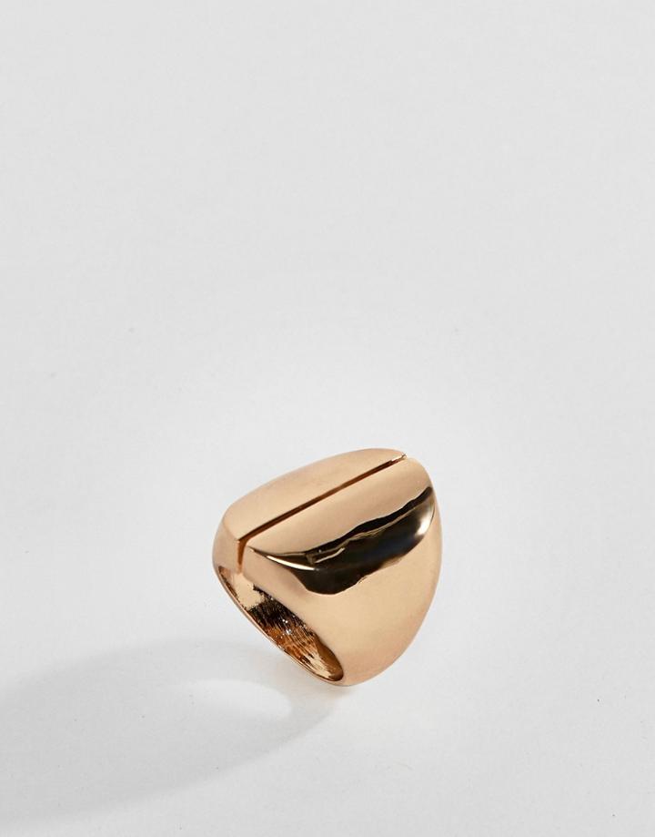 Aldo Gold Thick Metal Statement Ring - Gold