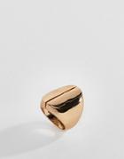 Aldo Gold Thick Metal Statement Ring - Gold