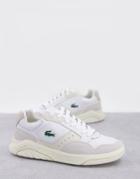Lacoste Game Advance Luxe Suede Panel Sneakers In Off White