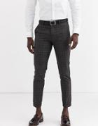 Jack & Jones Premium Check Suit Pants In Gray