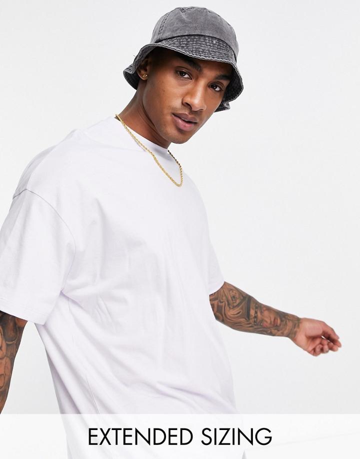 Asos Design Oversized T-shirt With Crew Neck In Washed Lilac-purple