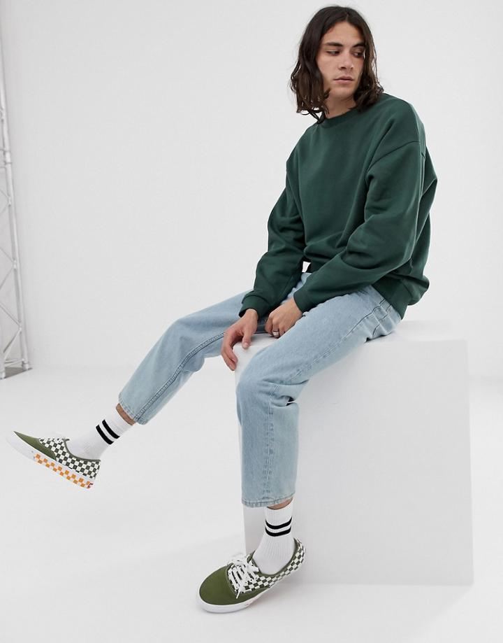 Asos Design Oversized Sweatshirt In Green-purple
